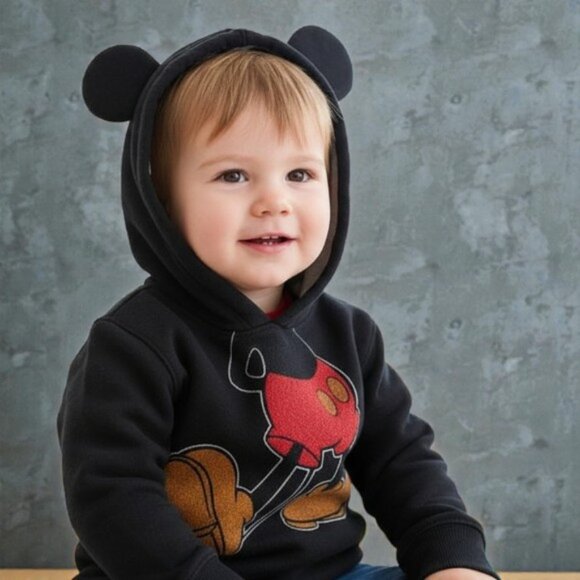 Gap x Disney Mickey Mouse Hooded 3D Ears Sweatshirt 2T - Picture 1 of 10